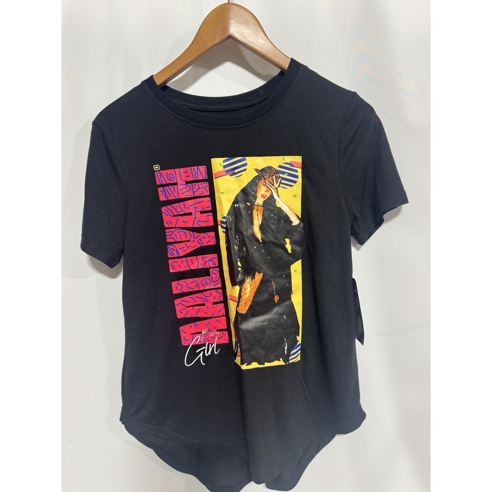 Aaliyah Graphic Women's Black T-shirt  Sz M 90s Y2K R&B -NEW NWT! Fast Shipping